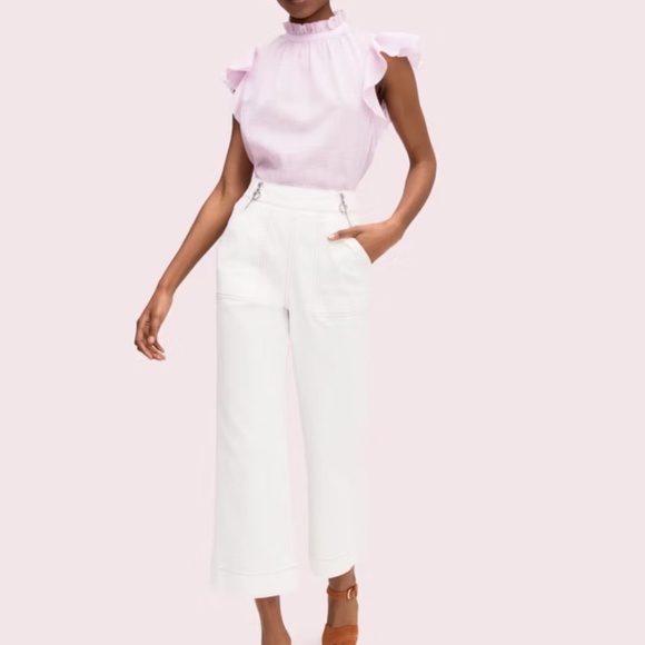 Kate Spade White Denim Flare Pant - Picture 9 of 10